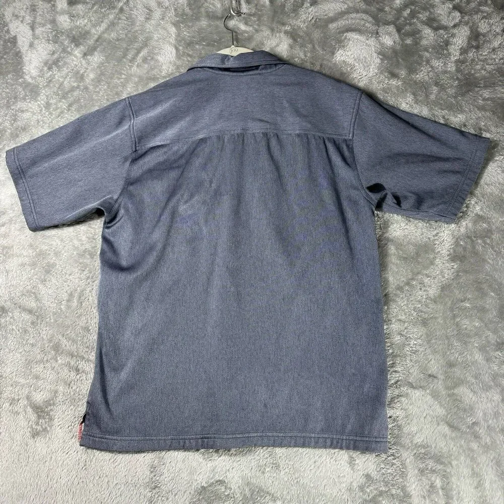 The North Face Mens M Gray Short Sleeve Zip Up Polo Shirt‎ Tekware Technology